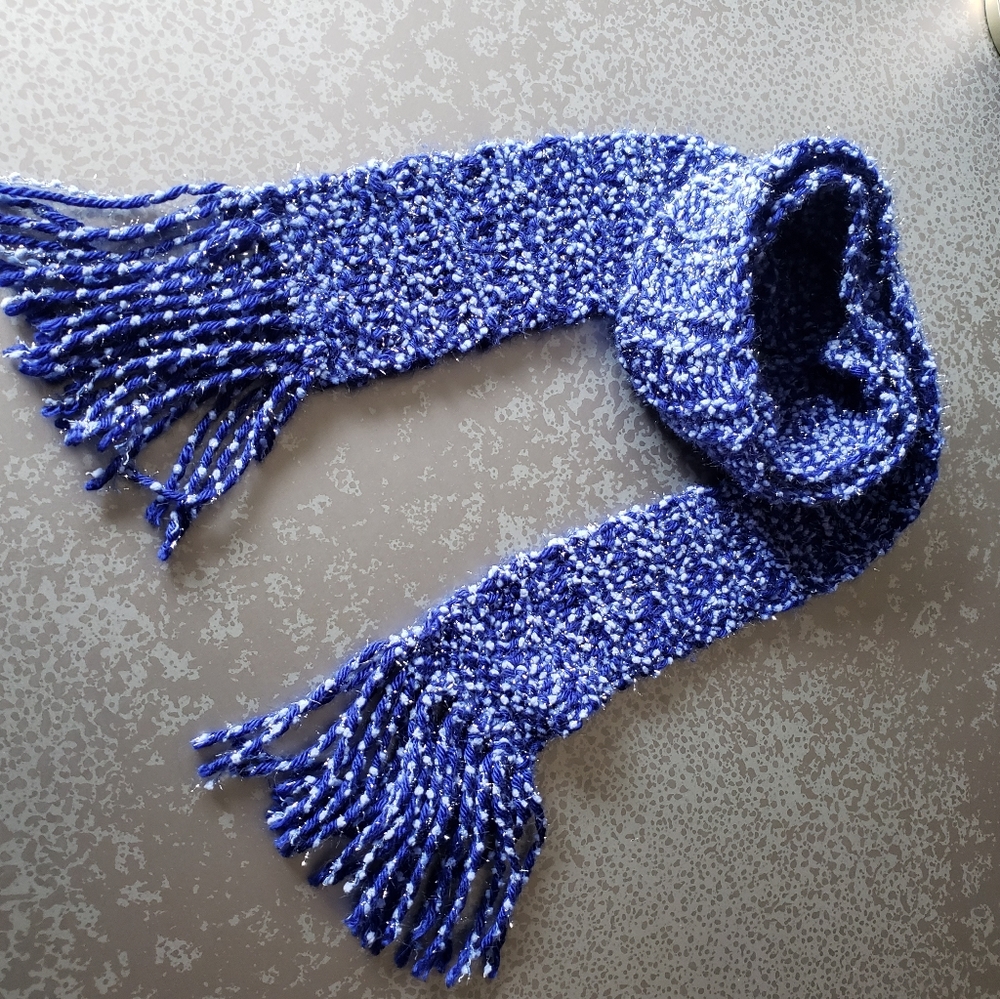 Handmade Blue Scarf 68" x 3"